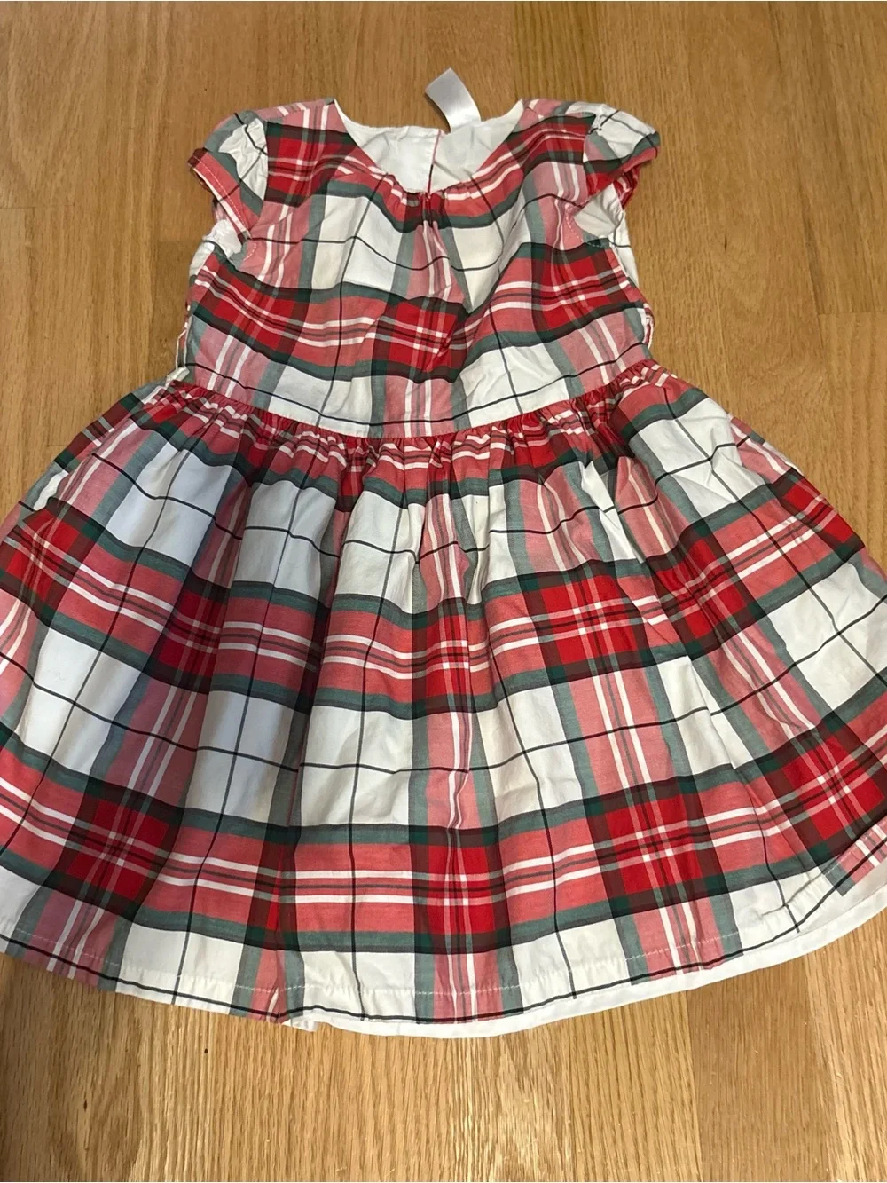 Carter's Red Green White Plaid Cap-Sleeve Twirl Dress 4T Christmas